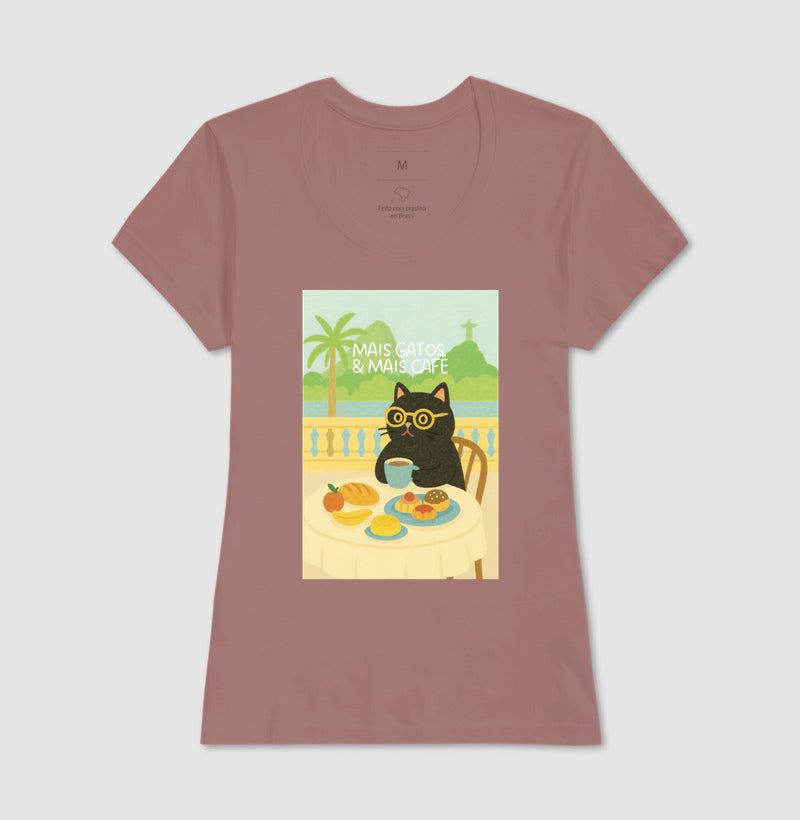 Camiseta MAIS GATOS E MAIS CAFÉ