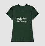Camiseta PROTEÇÃO & GATOS & BOA ENERGIA