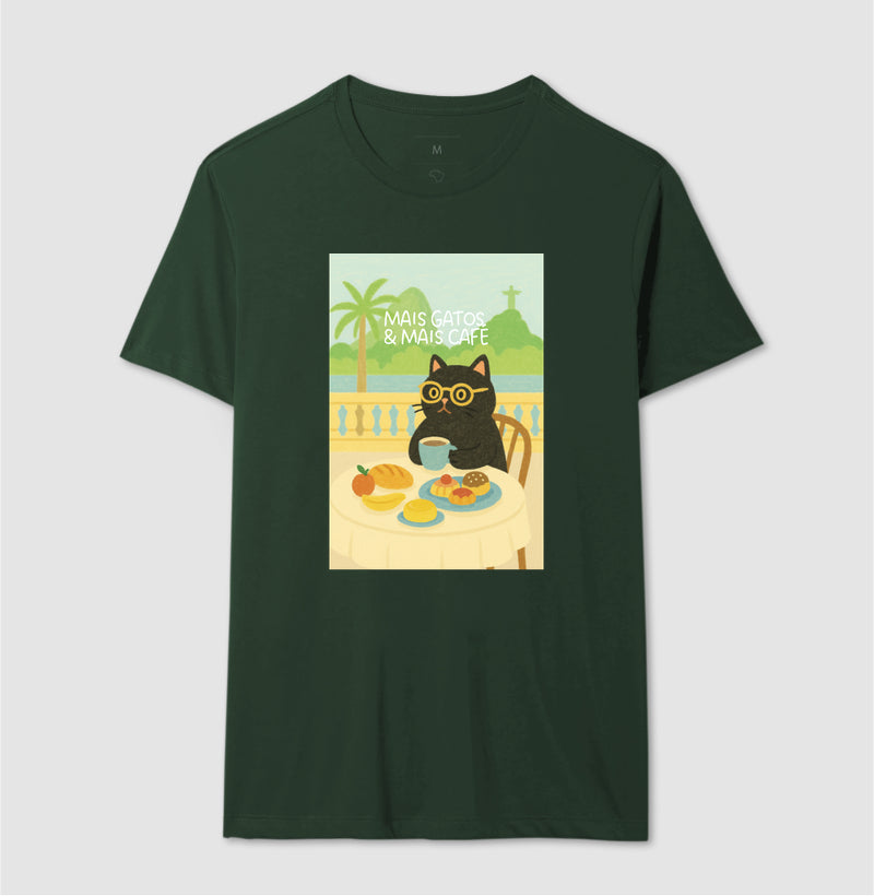 Camiseta MAIS GATOS E MAIS CAFÉ