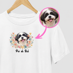 Camiseta AMOR FLORAL (Grande) | Foto e Nome do seu pet