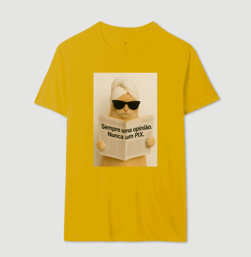Camiseta SEMPRE UMA OPINIÃO, NUNCA UM PIX.