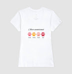 Camiseta AMOR INCONDICIONAL + PATINHAS E NOMES PERSONALIZADOS