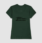 Camiseta + GATOS & - GENTE CHATA & FELIZ ANO NOVO