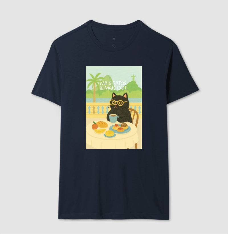 Camiseta MAIS GATOS E MAIS CAFÉ