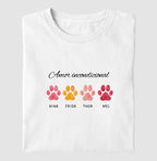 Camiseta AMOR INCONDICIONAL + PATINHAS E NOMES PERSONALIZADOS