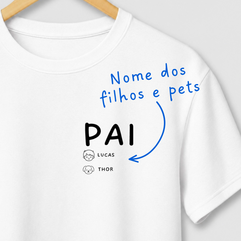 Camiseta FAMÍLIA PAI DE PET | Monte sua família
