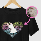 Camiseta Meu Amor em Forma de Pet | Foto + Texto com formato especial