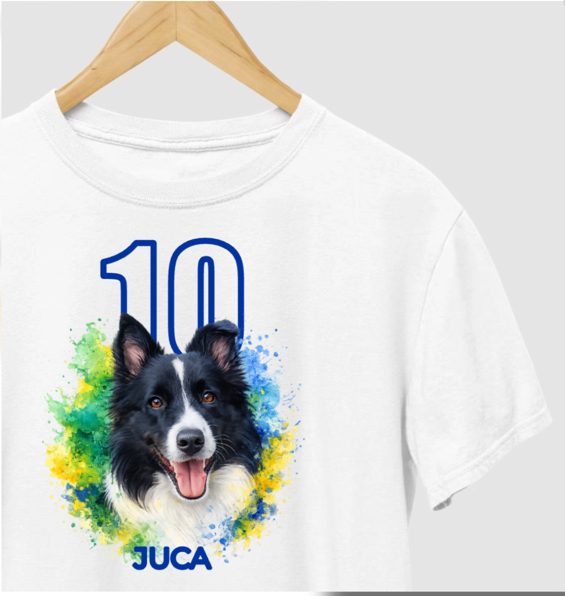 Camiseta MEU MELHOR CAMISA 10 | Foto + Nome do seu pet