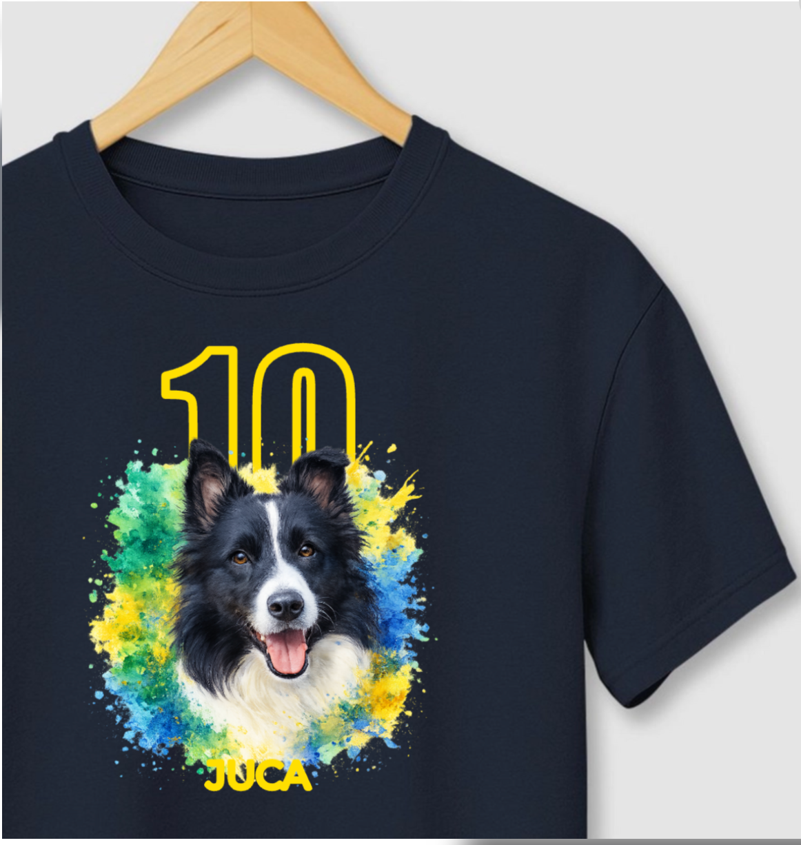 Camiseta MEU MELHOR CAMISA 10 | Foto + Nome do seu pet