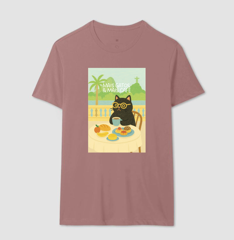 Camiseta MAIS GATOS E MAIS CAFÉ
