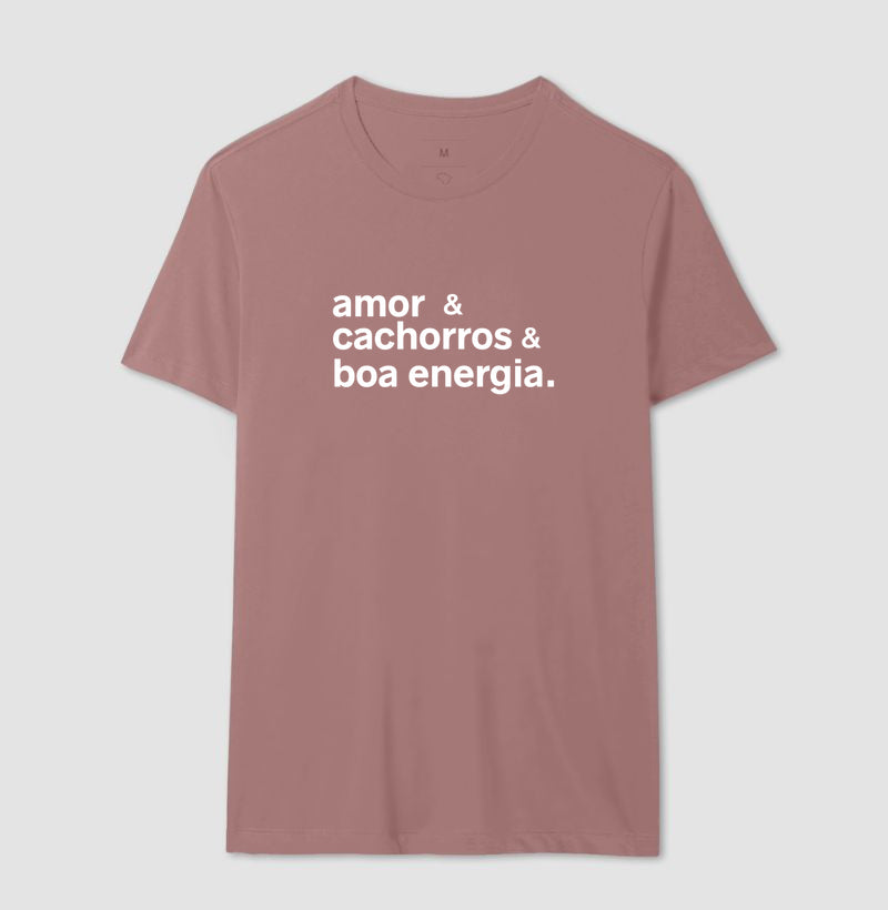 Camisetas AMOR & CACHORROS & BOA ENERGIA