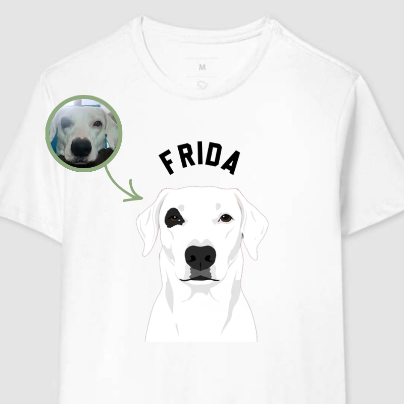 Camiseta Pet Personalizada com Ilustração do Seu Cachorro