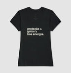 Camiseta PROTEÇÃO & GATOS & BOA ENERGIA