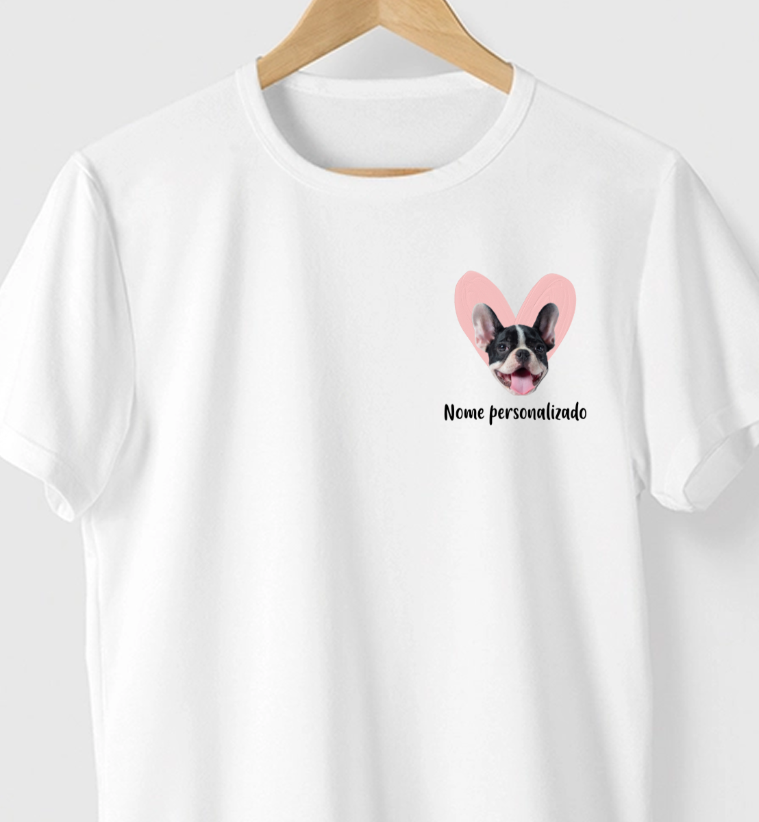 Camiseta  FOTO PERSONALIZADA + NOME PERSONALIZADO - AMO MEU CACHORRO