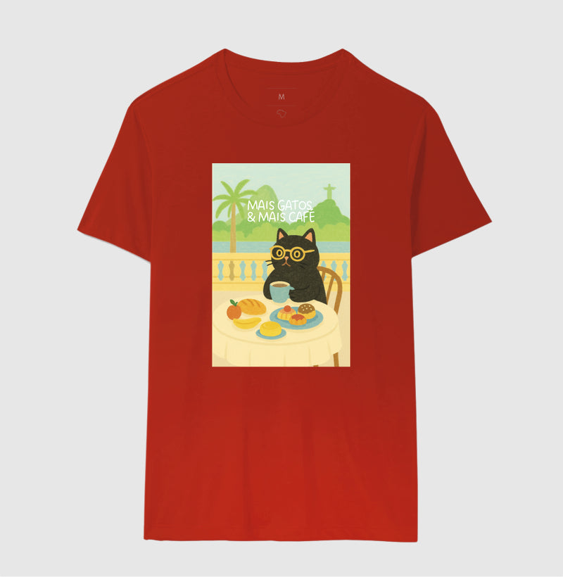 Camiseta MAIS GATOS E MAIS CAFÉ
