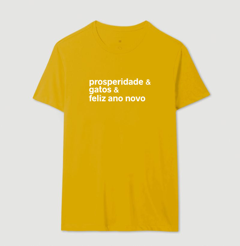 Camiseta PROSPERIDADE & GATOS & FELIZ ANO NOVO