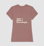 Camiseta AMOR & GATOS & BOA ENERGIA