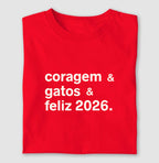 Camiseta CORAGEM & GATOS & FELIZ 2026