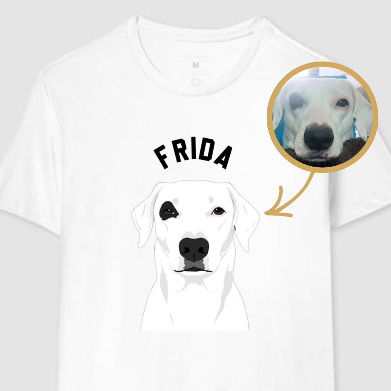 Camiseta Pet Personalizada com Ilustração do Seu Cachorro