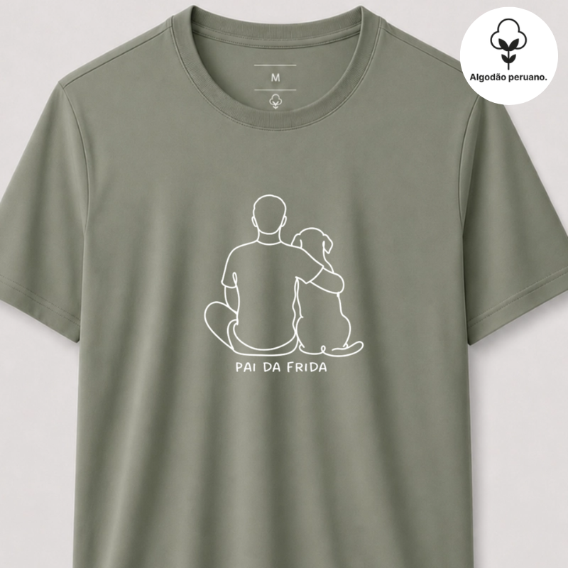 Camiseta SEMPRE JUNTOS | Algodão peruano | Personalize com o nome do seu pet