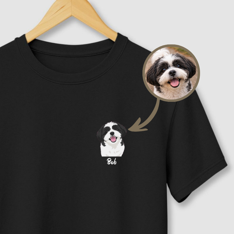 Camiseta Personalizada Minimalista (Foto + Nome do Seu Pet)
