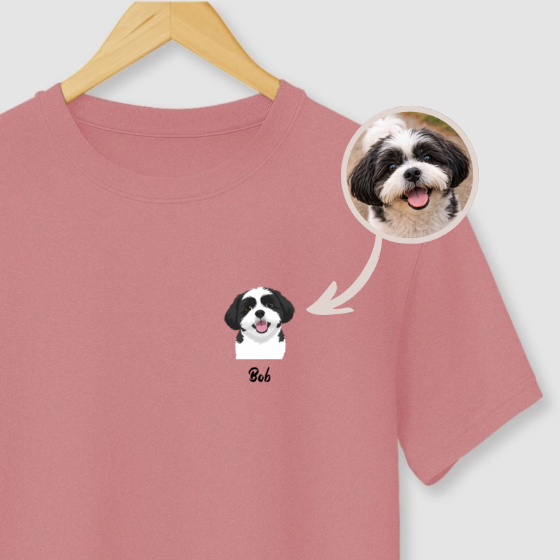 Camiseta Personalizada Minimalista (Foto + Nome do Seu Pet)