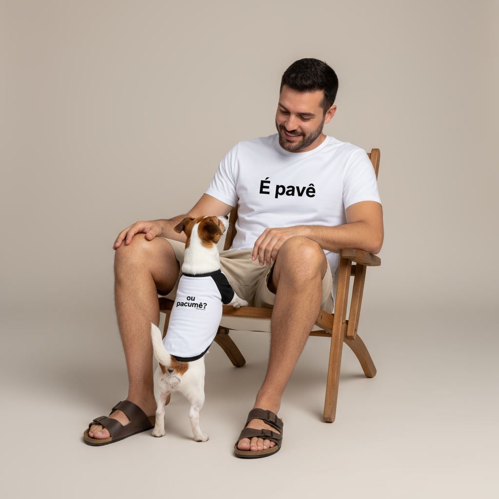 KIT CAMISETAS HUMANO + PET:  É PAVÊ, OU PA COMÊ?